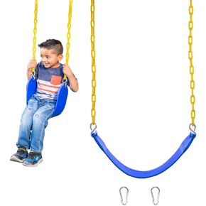 Squirrel Products Heavy Duty Strap Swing Seat - Playground Swing Seat Replacement and Carabiners for Easy Install - Green in Kuwait