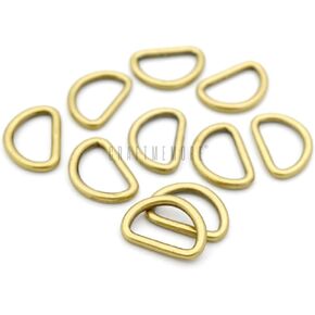 CRAFTMEMORE 3/8 or 1/2 Inch Tiny D-Ring Findings Metal Welded D Rings for Zipper Puller Lanyard Purse Making DIY Craft 50pcs (Antique Brass, 1/2 Inch)