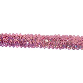 Trims by the Yard 3-Row Starlight Hologram Sequin Stretch Trim, 1 1/4-Inch Versatile Sequins for Crafts, Durable Sequin Trim for Costumes, Fashion, and Home Decor, Pink in Kuwait