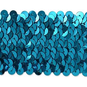 Trims by The Yard 5-Row Metallic Stretch Sequin Trim, 1 3/4-Inch Versatile Sequins for Crafts, Durable Sequin Trim for Costumes, Fashion, and Home Decor, 10-Yard Cut, Black in Kuwait