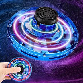 Flying Spinner Mini UFO Drone, Ifly Spinner Fly UFO Flying Fidget Spinner, Magical Hand Controlled Boomerang Drone Cool Stuff Toys Gifts for 8 9 10+ Year Old Boys Girls Teens Indoor Outdoor Toys -Blue