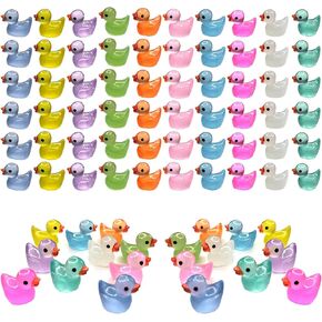 60 Pcs Mini Resin Ducks Luminous Tiny Ducks Miniature Duck Glow in The Dark for DIY Garden Dollhouse Duck Accessories Micro Landscape Aquarium Party Decor in Kuwait