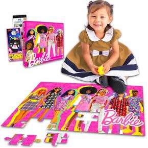 Barbie Floor Puzzle for Kids, Girls - Bundle with 36 Pc Barbie and Friends Floor Puzzle Plus Stickers (Barbie Toys and Games for Toddlers) in Kuwait
