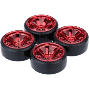 GoolRC 4PCS/Set 1/10 Drift Car Tires Hard Tyre Replacement for Traxxas HSP Tamiya HPI Kyosho On-Road Drifting Car (Black)