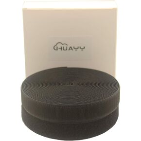 HUAYY خياطة على نمط الخطاف والحلقة، نسيج شرائط نايلون غير لاصق، أسود (6 بوصة × 1 ياردة) in Kuwait