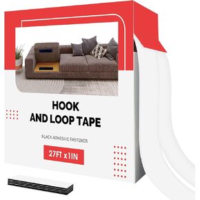 12 مجموعة من شرائط الخطاف والحلقة مقاس 2 × 4 بوصة مع لاصق، شريط تثبيت خلفي لاصق قوي صناعي للنسيج. شريط لاصق ذاتي مزدوج الجوانب للتركيب، تعليق الصور، أسود