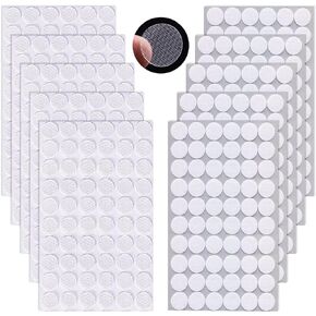 Self Adhesive Dots,1620 pcs(810 Pairs) 0.39"/10 mm Diameter Transparent Sticky Back Thin Clear Dots with Adhesive,Hook & Loop Dots with Waterproof Sticky Glue Tapes,Ideal for Classroom,Office&Home