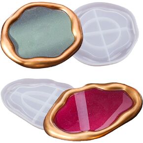 Silicone Large Tray Mold Irregular Oval Coasters Epoxy Resin Casting Mould Kit Art Supplies for Resin Home Office Decor Ideal Gift (Oval)
