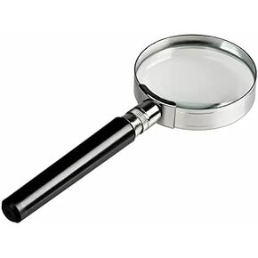10X Magnification Handheld Magnifier Magnifying Glass Handle Low Vision Aid for Book, Maps, Classroom Science, Insect & Hobby, Seniors and Kids (100MM)