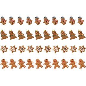 Toyvian 40pcs Flatback Resin Christmas Embellishments Ornaments Gingerbread Man Snowflakes Figurines Christmas Cabochons Charms for DIY Crafts Jewery Making in Saudi Arabia