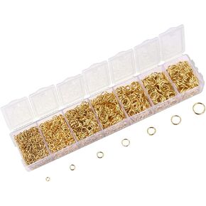 LANBEIDE 2296Pcs Jump Rings Silver Plated Jewelry Connectors Chain Links 3mm 4mm 5mm 6mm 7mm 8mm 10mm Box Set Open Jump Rings for Necklace Repair in Kuwait