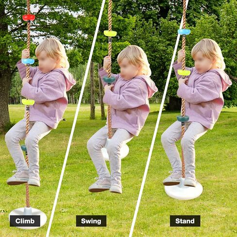 RedSwing LED Disc Swing for Kids，Tree Swing Climbing Rope with Platforms, Reliable and Secure Outdoor Round Swing for Backyard Multicolor in Kuwait