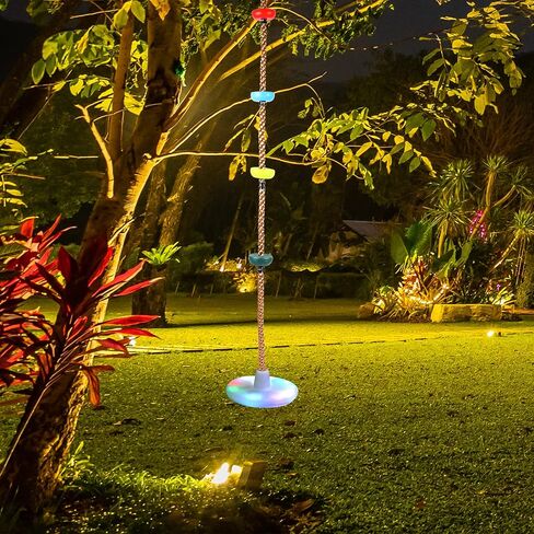 RedSwing LED Disc Swing for Kids，Tree Swing Climbing Rope with Platforms, Reliable and Secure Outdoor Round Swing for Backyard Multicolor in Kuwait