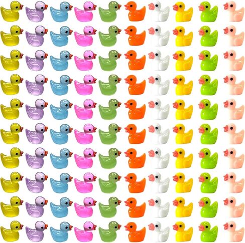 Cidinge 60 Pcs Mini Resin Ducks Luminous Tiny Ducks Miniature Duck Glow in The Dark for DIY Garden Dollhouse Duck Accessories Micro Landscape Aquarium Party Decor in Kuwait