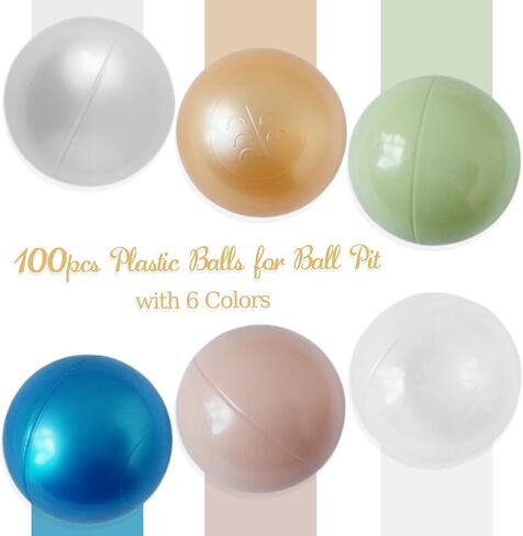 Ball Pit Balls,100pcs Plastic Balls for Ball Pit with 6 Colors 2.16" Phthalate BPA Free Pit Balls for Babies Kids in Saudi Arabia