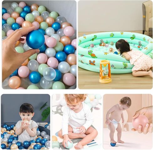 Ball Pit Balls,100pcs Plastic Balls for Ball Pit with 6 Colors 2.16" Phthalate BPA Free Pit Balls for Babies Kids in Saudi Arabia