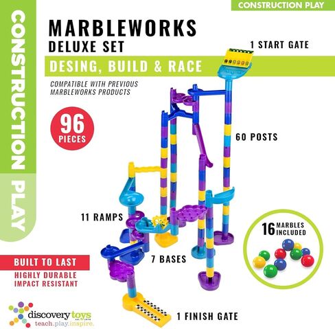 Discovery Toys MARBLEWORKS Marble Run Starter | Kid-Powered Learning | STEM Educational Building Block Toy Learning & Childhood Development 5 Years Old and Up in Saudi Arabia