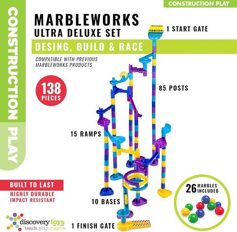 Discovery Toys MARBLEWORKS Marble Run Starter | Kid-Powered Learning | STEM Educational Building Block Toy Learning & Childhood Development 5 Years Old and Up in Kuwait