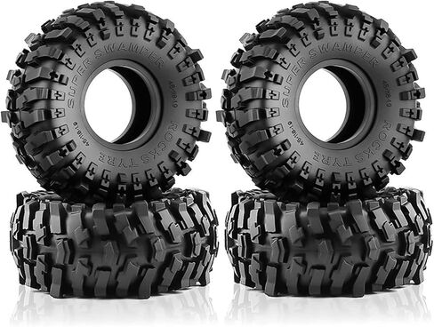 اطارات مطاطية للسيارات الزاحفة بجهاز تحكم عن بعد 1/10 118 × 45 ملم 1.9 انش مع حشوة اسفنجية مناسبة لـ 1:10 روك كراولر اكسيال SCX10 II 90046 AXI03007 تراكساس TRX-4 RBX10 4 قطع من سبونكسوند in Kuwait