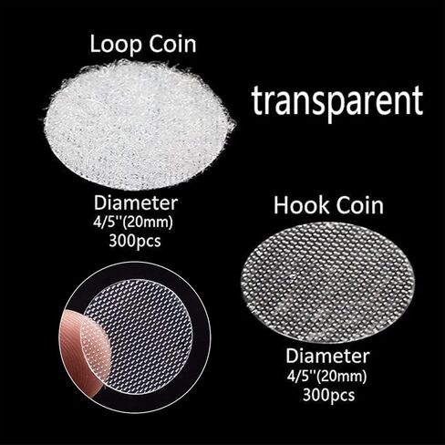 Self Adhesive Dots,1620 pcs(810 Pairs) 0.39"/10 mm Diameter Transparent Sticky Back Thin Clear Dots with Adhesive,Hook & Loop Dots with Waterproof Sticky Glue Tapes,Ideal for Classroom,Office&Home in Kuwait