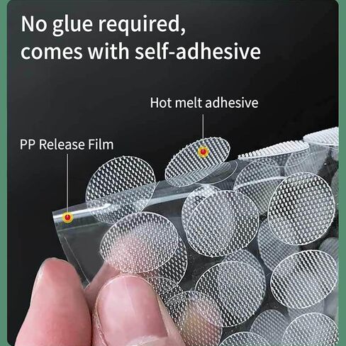Self Adhesive Dots,1620 pcs(810 Pairs) 0.39"/10 mm Diameter Transparent Sticky Back Thin Clear Dots with Adhesive,Hook & Loop Dots with Waterproof Sticky Glue Tapes,Ideal for Classroom,Office&Home in Kuwait
