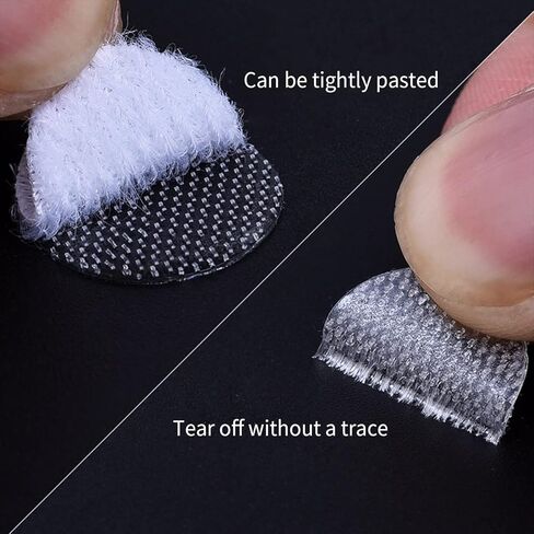 Self Adhesive Dots,1620 pcs(810 Pairs) 0.39"/10 mm Diameter Transparent Sticky Back Thin Clear Dots with Adhesive,Hook & Loop Dots with Waterproof Sticky Glue Tapes,Ideal for Classroom,Office&Home in Kuwait