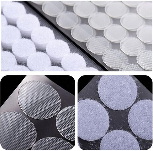 Self Adhesive Dots,1620 pcs(810 Pairs) 0.39"/10 mm Diameter Transparent Sticky Back Thin Clear Dots with Adhesive,Hook & Loop Dots with Waterproof Sticky Glue Tapes,Ideal for Classroom,Office&Home in Kuwait