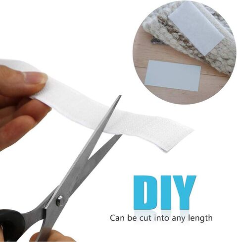 16.5Ft x 1 Inch Self Adhesive Strips, Heavy Duty Strong Back Sticky Fastening Tape,Nylon Fabric Fastener Mounting Tapes for Sewing, Crafting,DIY- Indoor or Outdoor Use (White) in Saudi Arabia