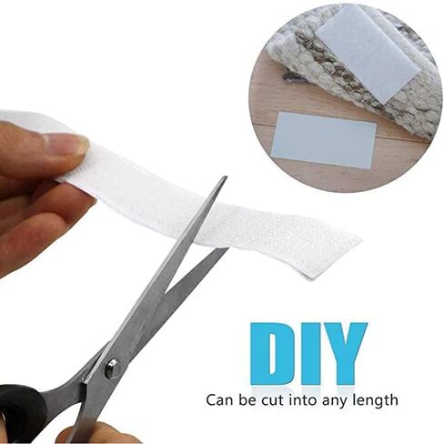 16.5Ft x 1 Inch Self Adhesive Strips, Heavy Duty Strong Back Sticky Fastening Tape,Nylon Fabric Fastener Mounting Tapes for Sewing, Crafting,DIY- Indoor or Outdoor Use (White) in Saudi Arabia