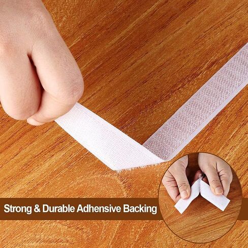16.5Ft x 1 Inch Self Adhesive Strips, Heavy Duty Strong Back Sticky Fastening Tape,Nylon Fabric Fastener Mounting Tapes for Sewing, Crafting,DIY- Indoor or Outdoor Use (White) in Saudi Arabia