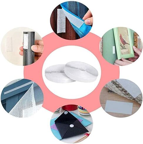 16.5Ft x 1 Inch Self Adhesive Strips, Heavy Duty Strong Back Sticky Fastening Tape,Nylon Fabric Fastener Mounting Tapes for Sewing, Crafting,DIY- Indoor or Outdoor Use (White) in Saudi Arabia