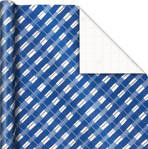 ورق تغليف عطلة الشتاء المميز مع خطوط مقطوعة على الجانب الخلفي (3 لفات: 120 قدم مربع إجمالي) الغزلان والأشجار، منقوشة باللونين الأزرق والأبيض، ورقاقات الثلج لعيد الميلاد، وحفلات الزفاف، وأعياد الميلاد، والانقلاب الشتوي in Kuwait