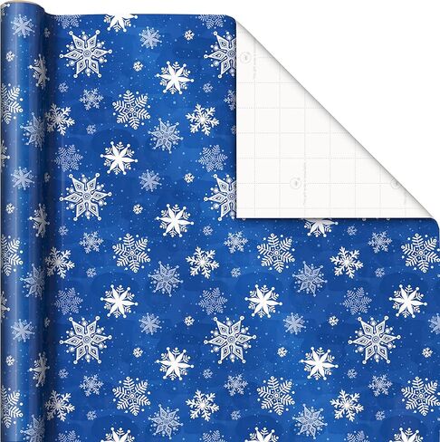 ورق تغليف عطلة الشتاء المميز مع خطوط مقطوعة على الجانب الخلفي (3 لفات: 120 قدم مربع إجمالي) الغزلان والأشجار، منقوشة باللونين الأزرق والأبيض، ورقاقات الثلج لعيد الميلاد، وحفلات الزفاف، وأعياد الميلاد، والانقلاب الشتوي in Kuwait