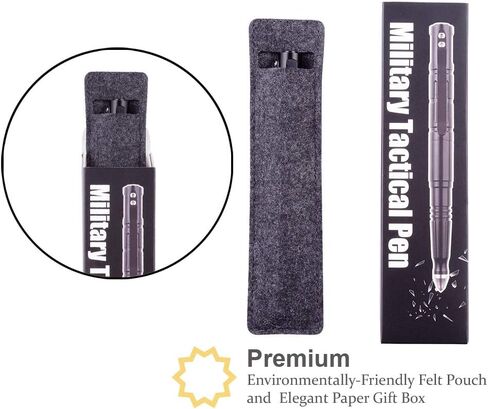 قلم يوجلوري التكتيكي قابل لإعادة التعبئة باللون الأسود، دفاع عن النفس مع كاسر زجاجي للطوارئ للنساء والرجال، حقيبة وصندوق مجاني (أخضر نعناعي) in Kuwait