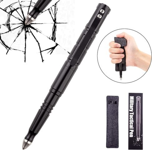 قلم يوجلوري التكتيكي قابل لإعادة التعبئة باللون الأسود، دفاع عن النفس مع كاسر زجاجي للطوارئ للنساء والرجال، حقيبة وصندوق مجاني (أخضر نعناعي) in Kuwait