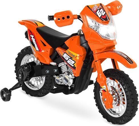 Best Choice Products Kids 6V Ride On Motorcycle w/Treaded Tires, Working Headlights, 2mph Top Speed, Training Wheels, Realistic Sounds, Music, Battery Charger - Black in Saudi Arabia