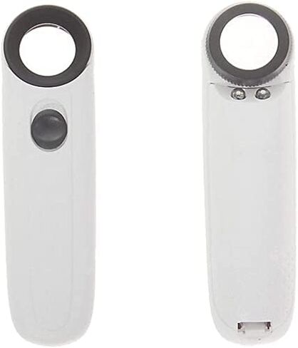 عدسة مكبرة محمولة باليد بقوة 40x عالية القوة مع ضوءين LED (أبيض مع أسود) in Kuwait