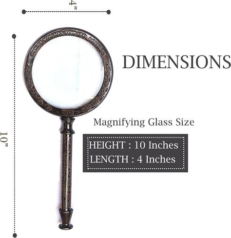 Antique Henry London Marine Handheld Magnifying Glass Astrologers Leather Case Brass Instrument Map or Coin Reading Lens Brown Vintage Magnifier in Kuwait