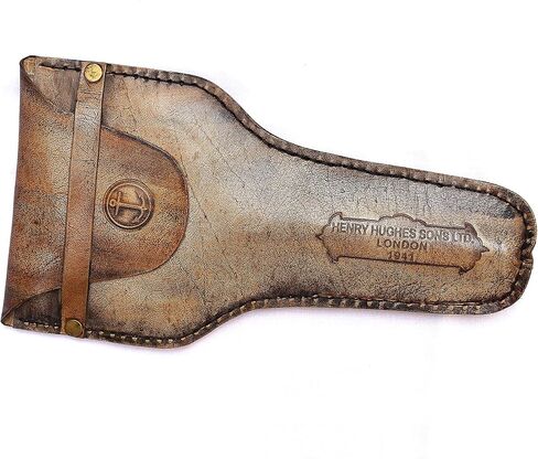 Antique Henry London Marine Handheld Magnifying Glass Astrologers Leather Case Brass Instrument Map or Coin Reading Lens Brown Vintage Magnifier in Kuwait