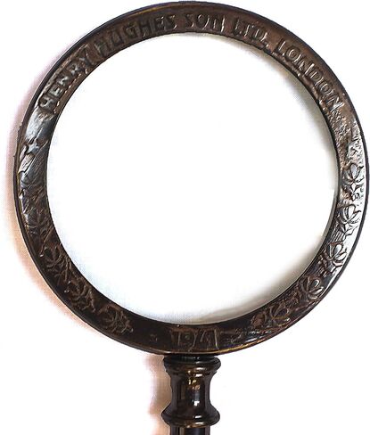 Antique Henry London Marine Handheld Magnifying Glass Astrologers Leather Case Brass Instrument Map or Coin Reading Lens Brown Vintage Magnifier in Kuwait
