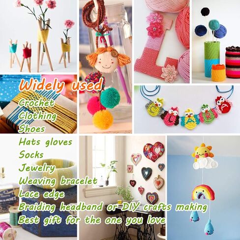 colored bird Size 8 Crochet Thread Kit Cotton Threads Balls kit 15 Popular Rainbow Colors with Knitting Needles for Beginners in Kuwait