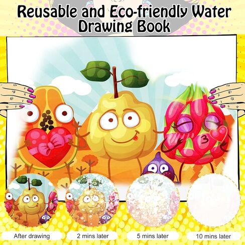 Water Coloring Books for Toddlers, Water Painting Book for Toddlers, Paint with Water Books, Water Doodle Book Toys for 3-5, Travel Toys for Toddlers, Toddler Travel Toys (3 Pack) in Kuwait