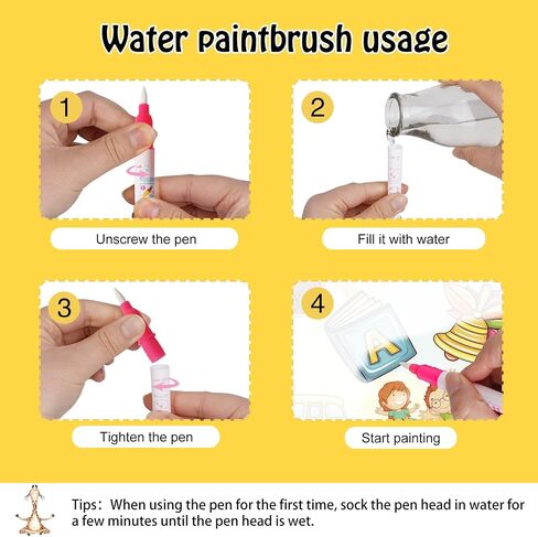 Water Coloring Books for Toddlers, Water Painting Book for Toddlers, Paint with Water Books, Water Doodle Book Toys for 3-5, Travel Toys for Toddlers, Toddler Travel Toys (3 Pack) in Kuwait