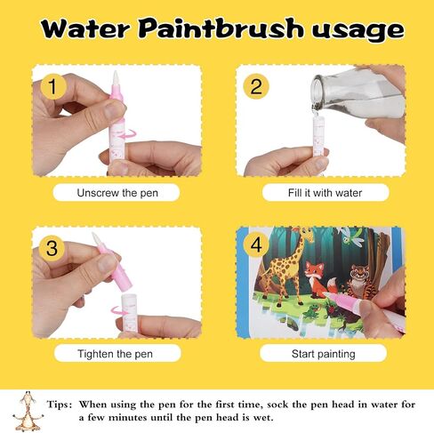 Water Coloring Books for Toddlers, Water Painting Book for Toddlers, Paint with Water Books, Water Doodle Book Toys for 3-5, Travel Toys for Toddlers, Toddler Travel Toys (3 Pack) in Kuwait