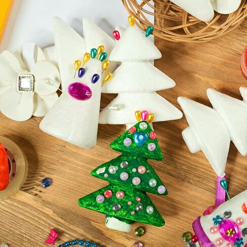 Xuniea 70 Pcs White Foam Cones for Crafts 7 Sizes 2.2-11.8 Inch Polystyrene Cone Foam Christmas Tree Craft Foam Cones Assorted Sizes for Arts Easter Party Decorations Arrangements Table in Saudi Arabia