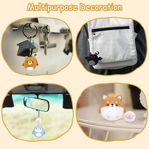 مجموعة التلبيد بإبرة Achwishap للمبتدئين، 4 مجموعات من مواد التلبيد بإبرة الحيوانات الصوفية، 8 قطع بما في ذلك 4 حيوانات و4 كرات صغيرة، هدية لطيفة يمكنك صنعها بنفسك في عيد الميلاد وعيد الميلاد in Kuwait