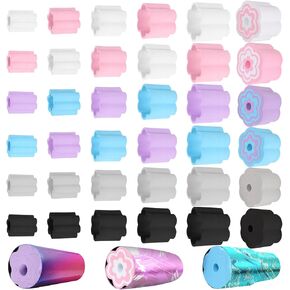 30 Pcs Cup Turner Foam Set-5 Sizes Cup Turner Inserts Expandable Spinner Sponge Cup Turner Accessories for Tumblers, Cola Shaped Water Bottles(1.57/2.44/2.83/3.18/3.74 Inch Diameter, 6 Colors) (B)
