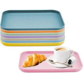 Plastic Art Trays,8 Pack Stackable Activity Tray Crafts Organizer Tray Serving Tray Jewelry Tray for DIY Projects, Painting, Beads, Organizing Supply,8 Color (15 x 10.6 Inches)