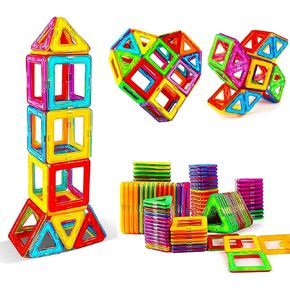 ألعاب بناء مكعبات مغناطيسية من Rock Goldfish للأطفال، مجموعة ألعاب STEM للبلاط المغناطيسي كتل تعليمية للأولاد والبنات (X-20) in Kuwait