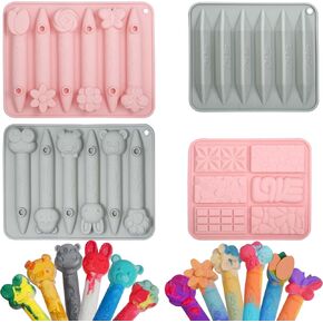 Aoibrloy 4 Pack Crayon Recycling Molds, Assorted 3D Crayon Silicone Molds for Kids Gift, Oven Safe Premium Silicone, Triangular, Animals & Flowers in Kuwait